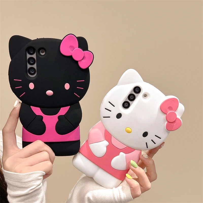 Soft Silicone Hello 3D Bow Phone Case For Samsung