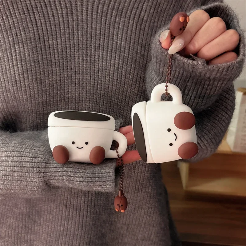 3D Smiling Face Coffee Cup Earphone Case For Airpods