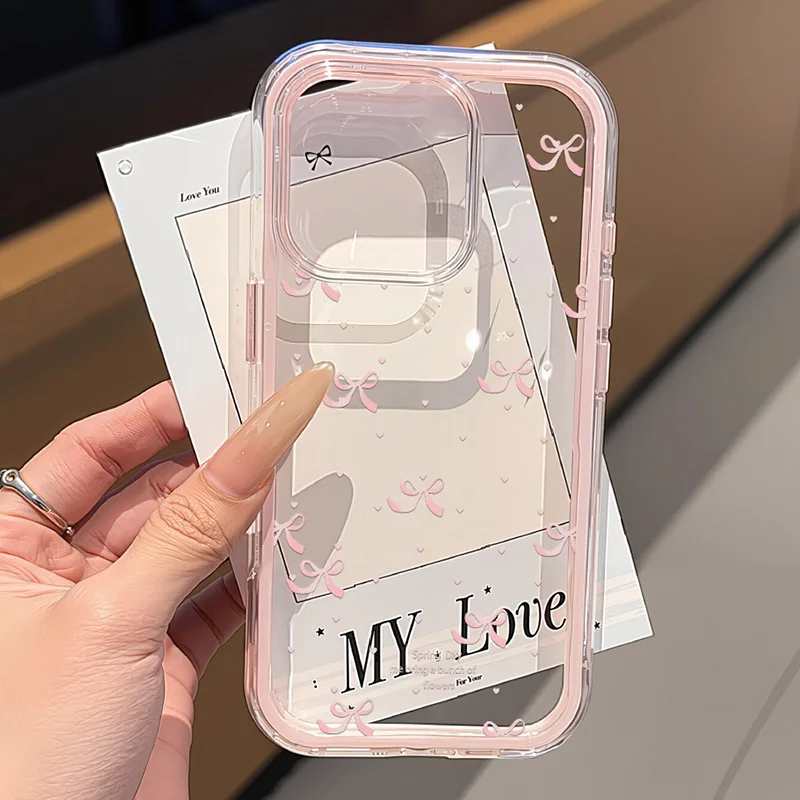 Silicone Cute Pink Bow Phone Case For iPhone