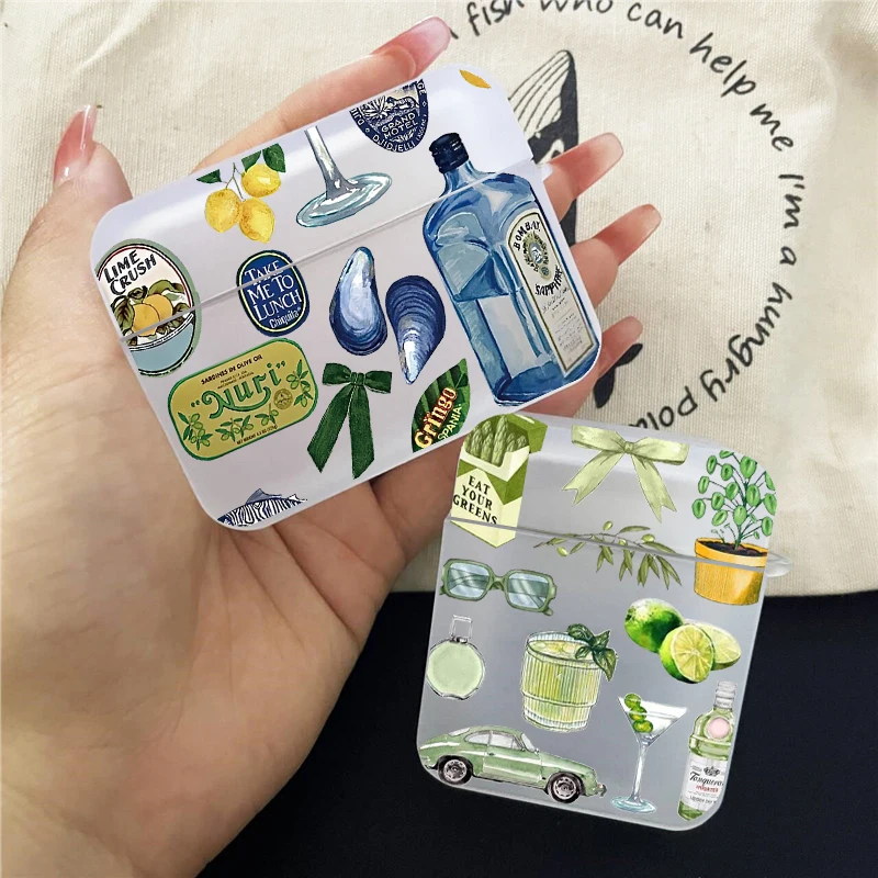 Luxury Seaside Wine Lemon Earphone Case for Airpods