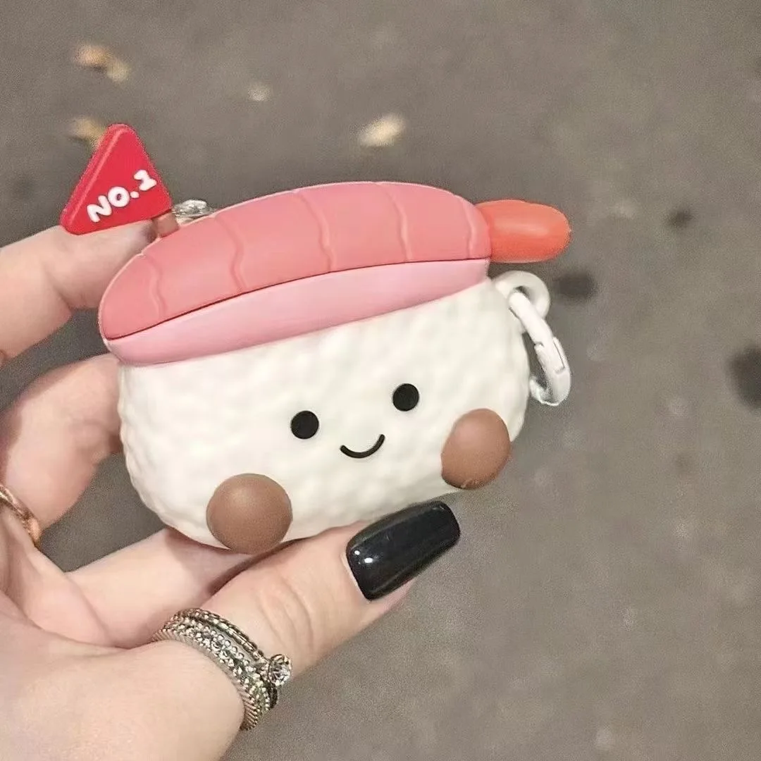 3D Cartoon Shrimp Sushi Silicone Case For AirPods