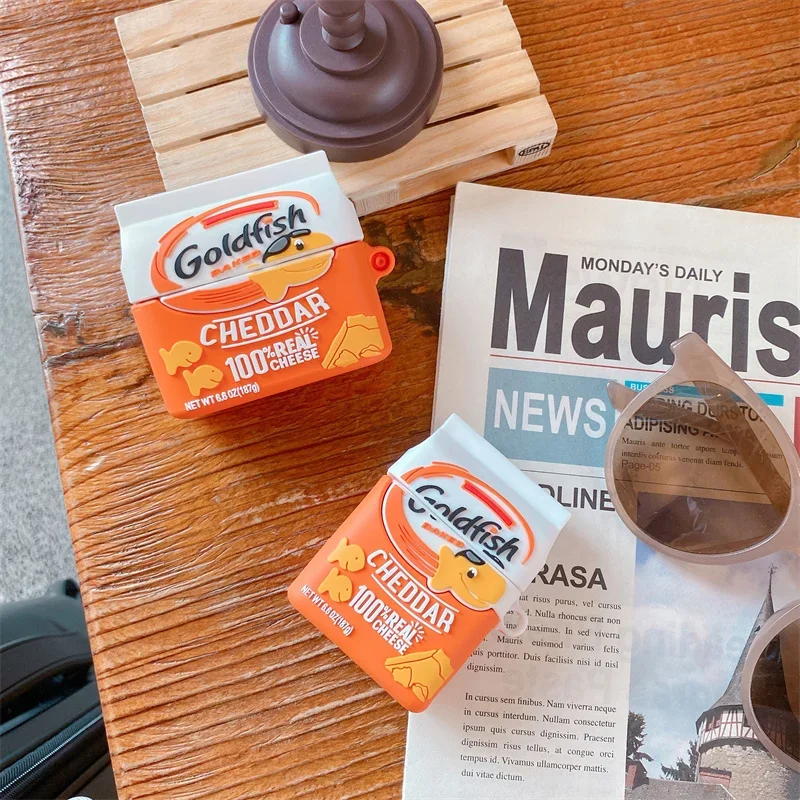 3D Goldfish Cheese Cute Protective for Airpods