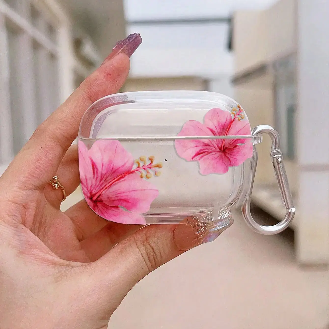 Pink Lily Earphone Case for Airpods
