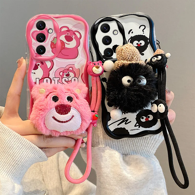 3D Cartoon Kitty Bear Fur Case For Samsung - Image 4