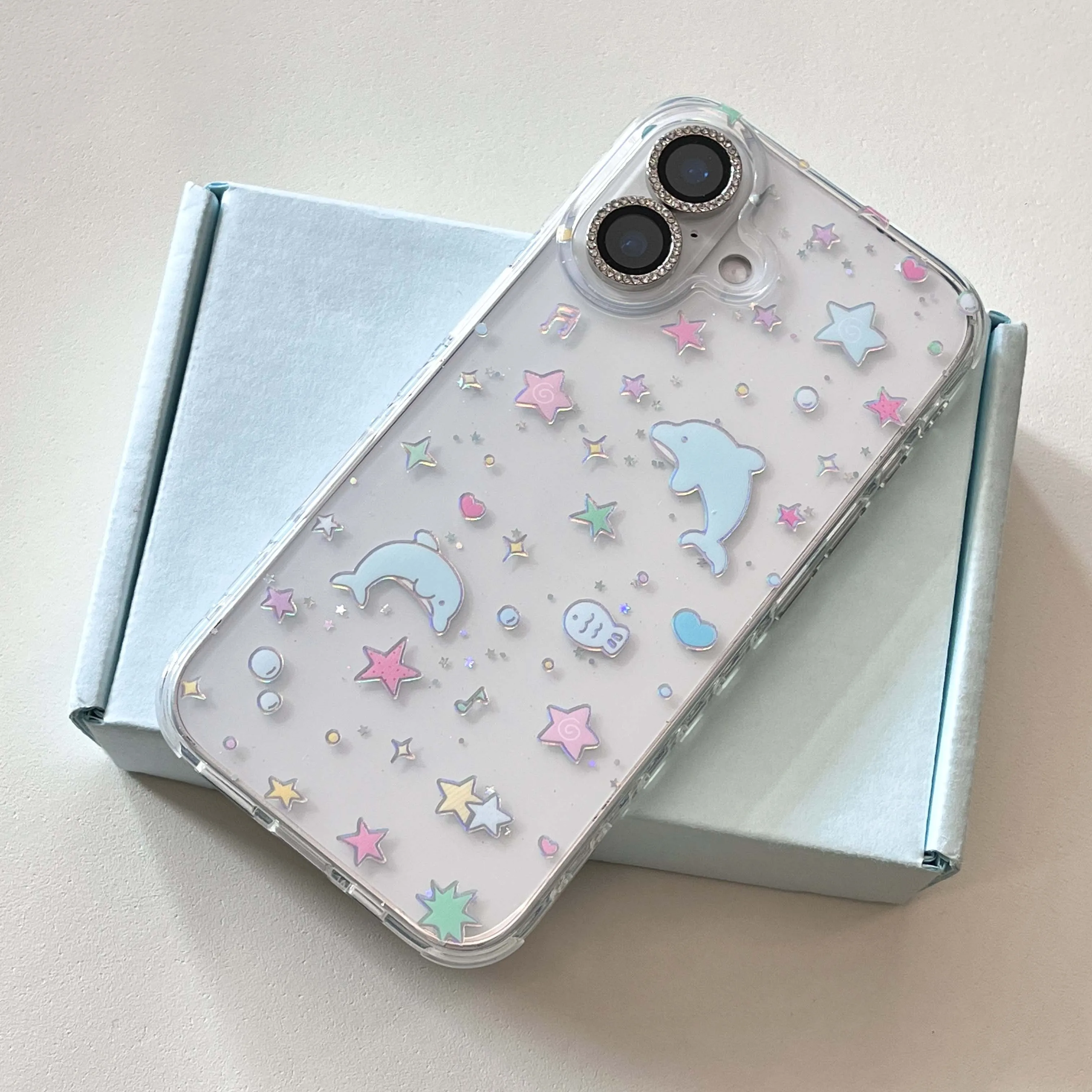 Cute Dolphin Stars Love Shell for IPhone