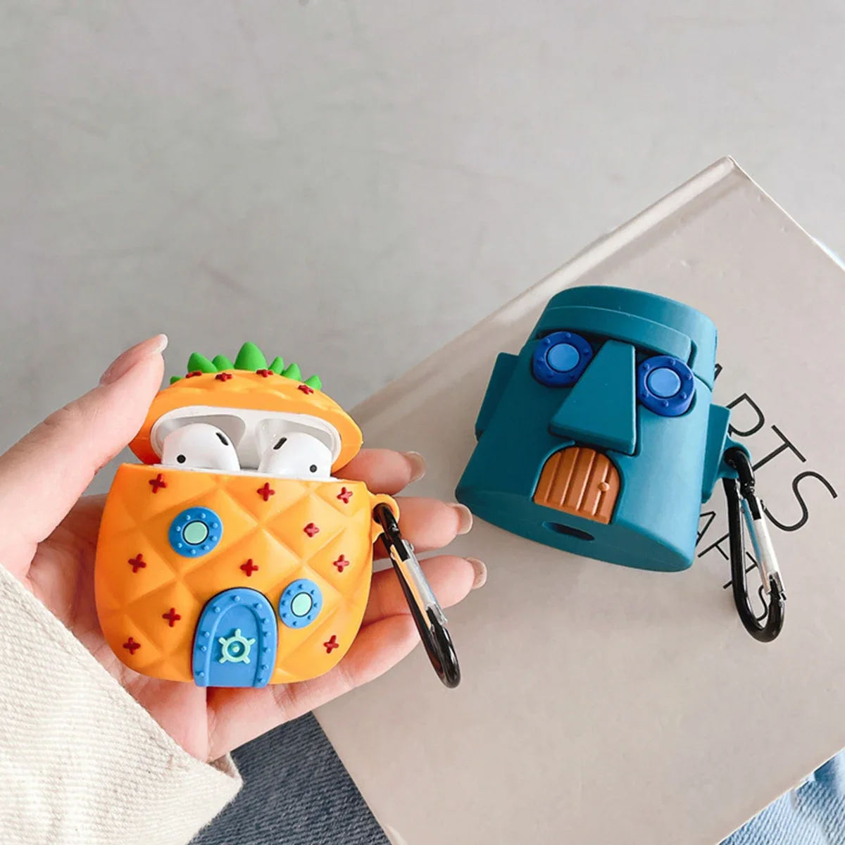 Pineapple Wooden Man Cute Silicone Case For Airpods