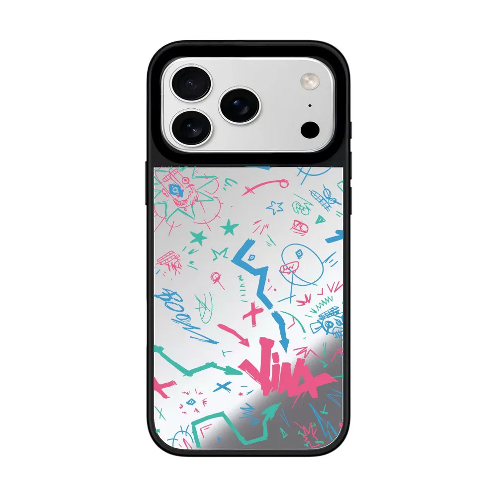 Simple Graffiti Mirror Surface Magnetic Phone Case