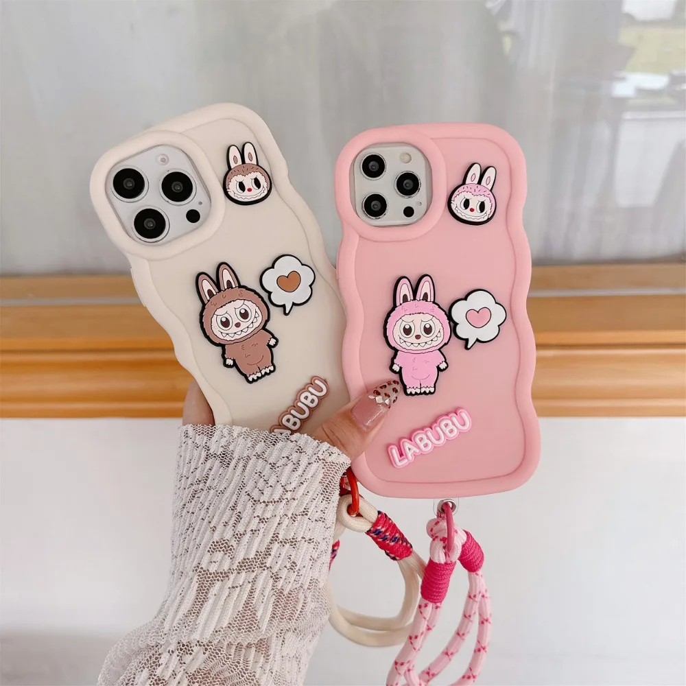 Cartoon Cloth Lala Wrist Strap Phone Case for IPhone - Image 5