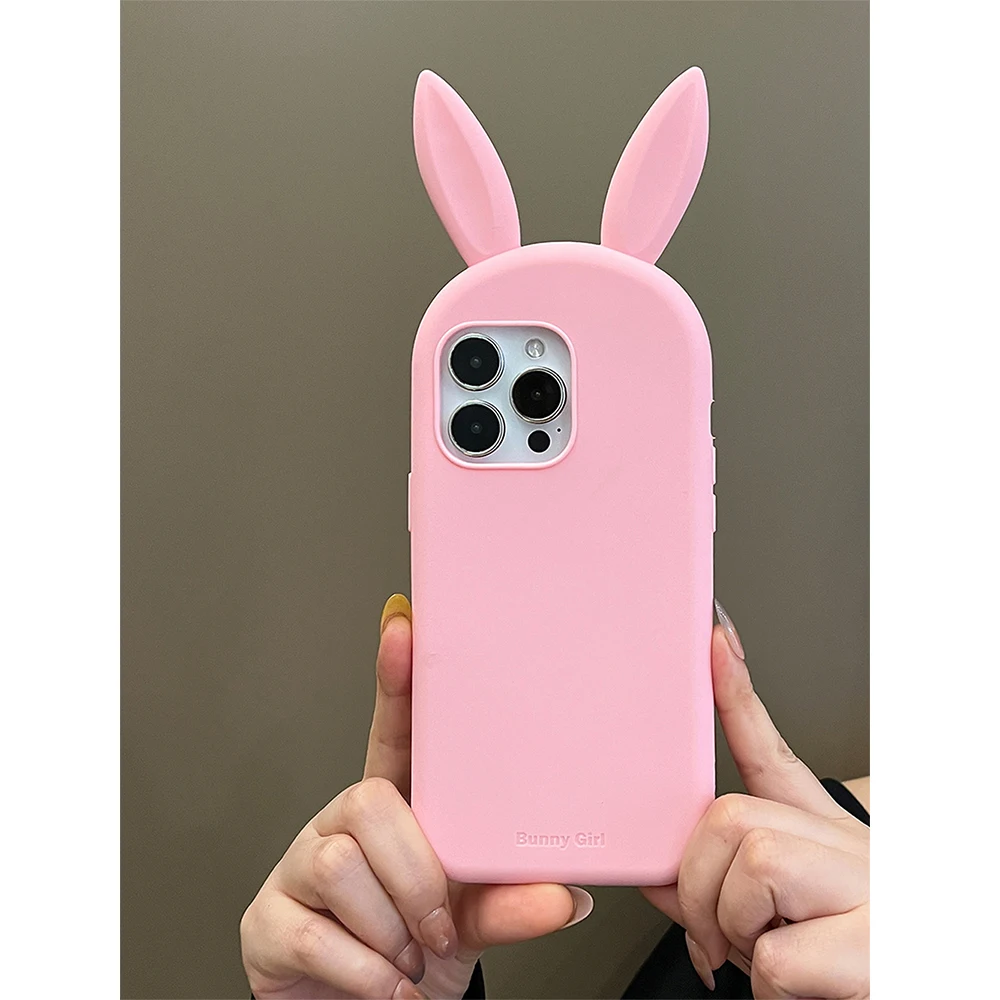 Silicone Cute Bunny Rabbit Ear Phone Case for IPhone
