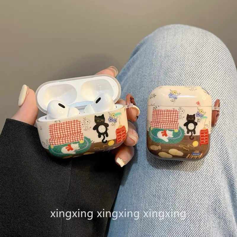 Cute Black Cat Headset Case for Airpods