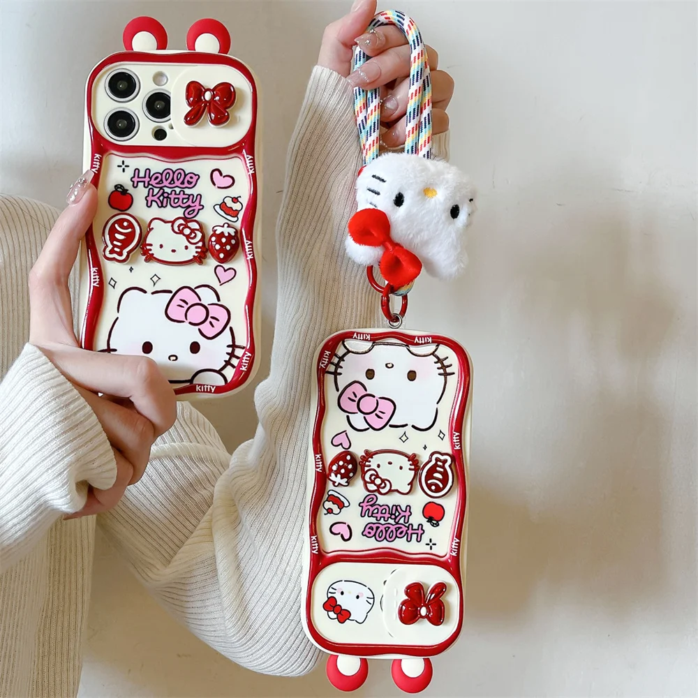 3D Kitty Push-Pull Camera Phone Case for IPhone