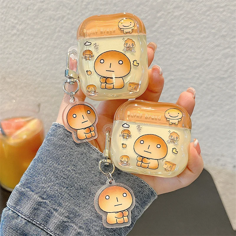 Funny Cute Caramel Bread Headphone Case For Airpods