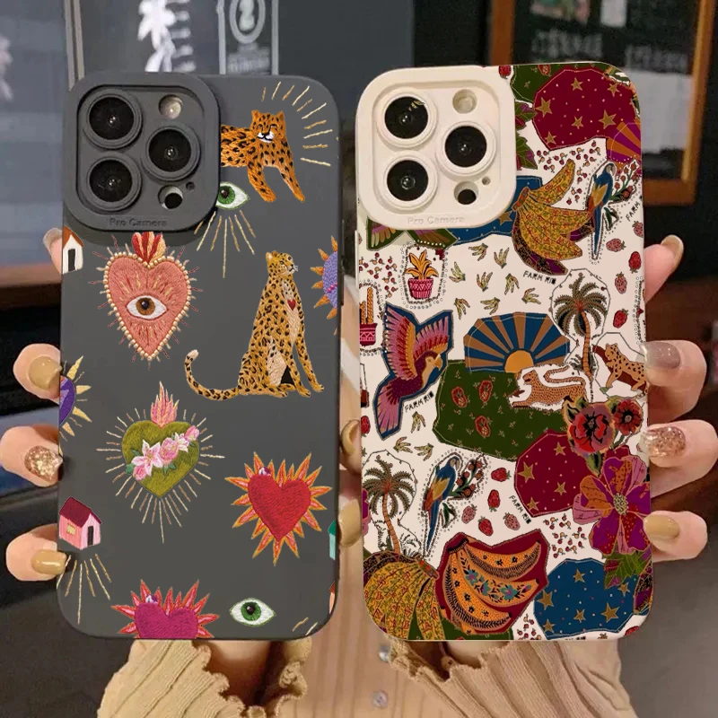 Floral Leopard Eyes Phone Case For iPhone
