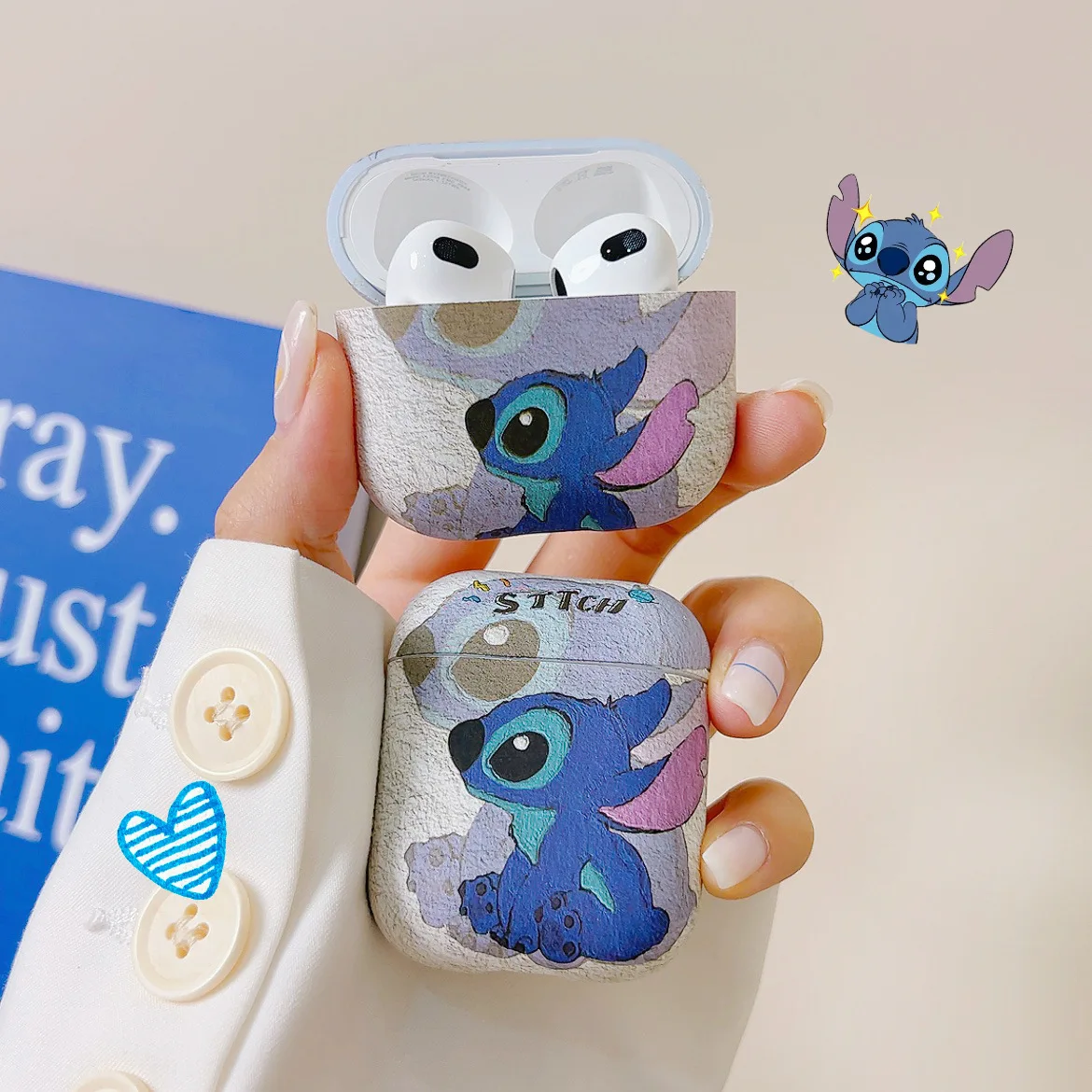 Cute Disney Stitch Headphone Case For Airpods