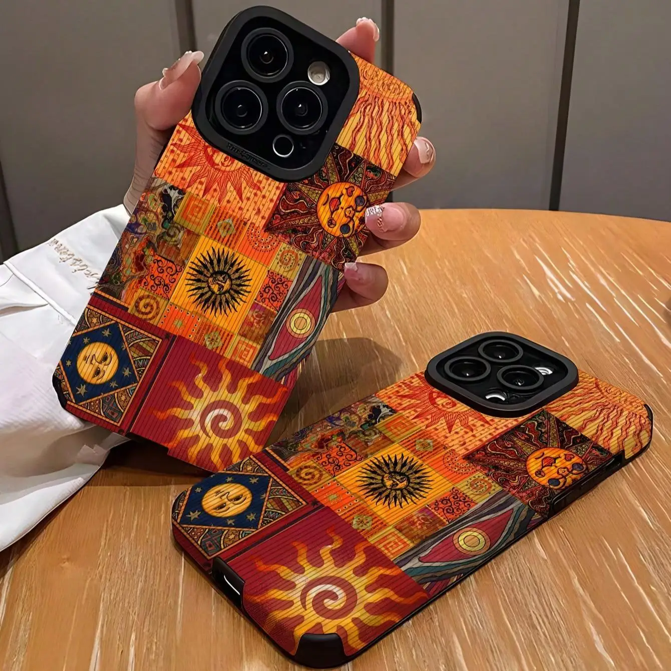 Anti-drop Artistic Sun Pattern Phone Case
