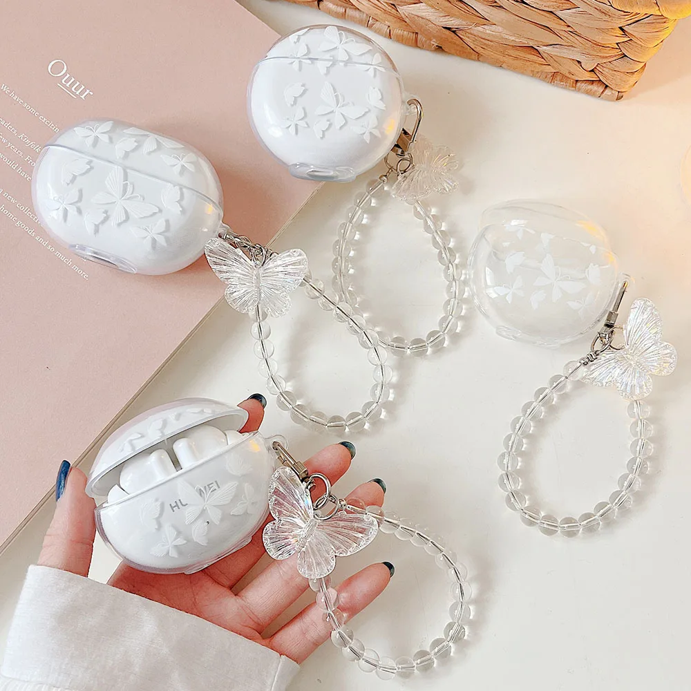 Ins White Butterfly Pendant Bracelet Case