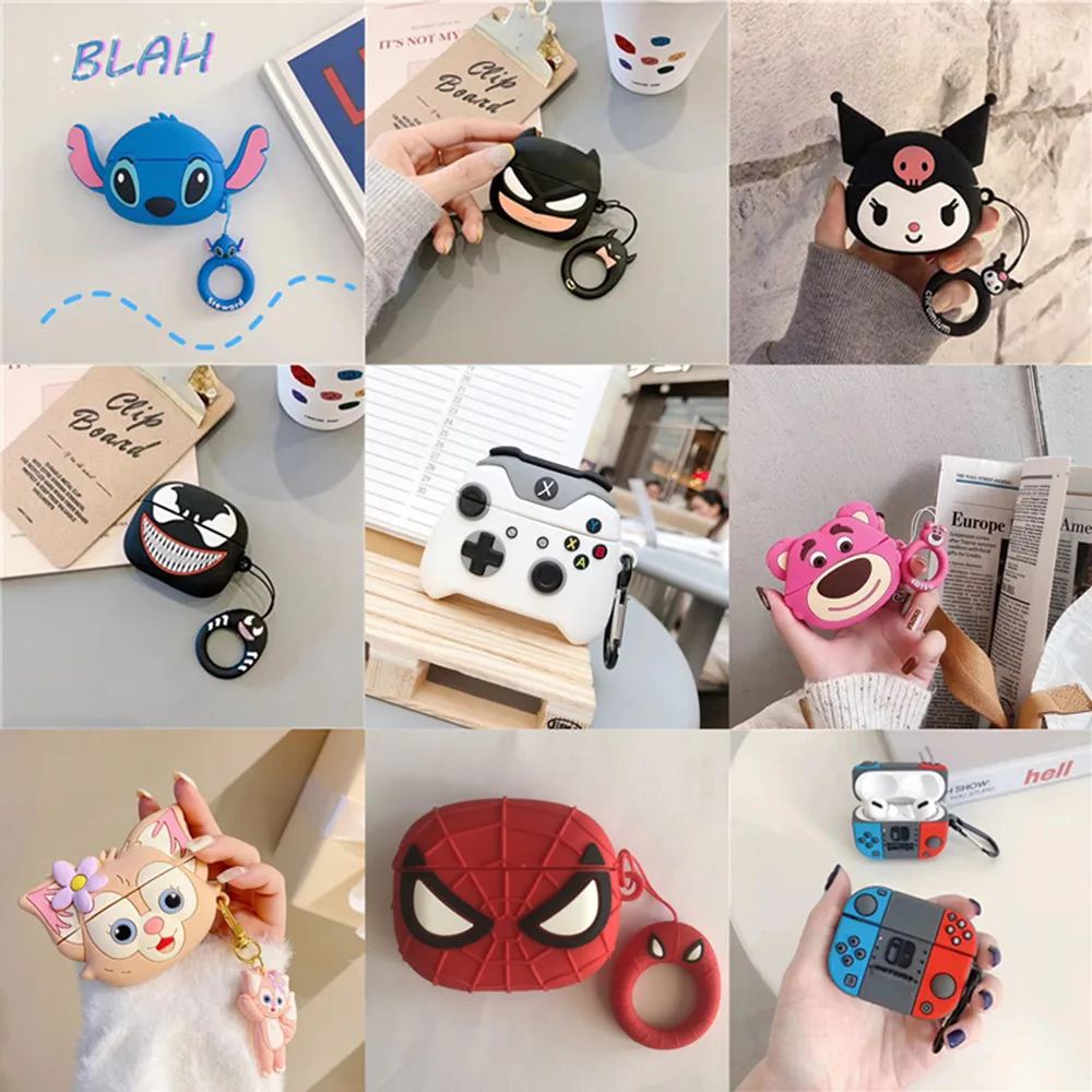 3D Cartoon Charging Case for AirPods With Hook