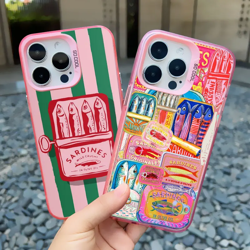 Fish Funny Sardines Laser Phone Case For iPhone