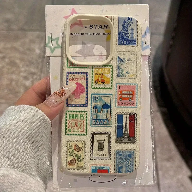 Vibrant Retro Stamp Design Phone Case For iPhone