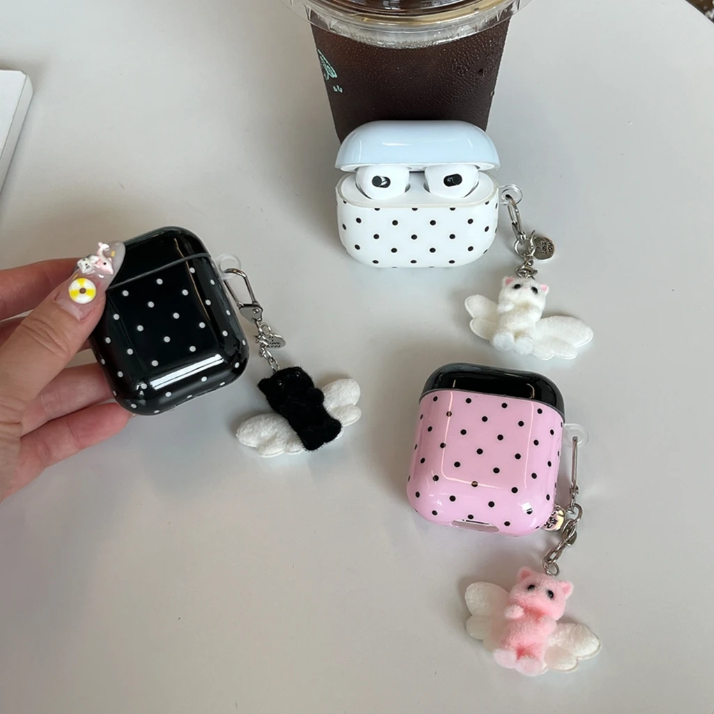 Simple Color Collision Dots Pendant Earphone Case