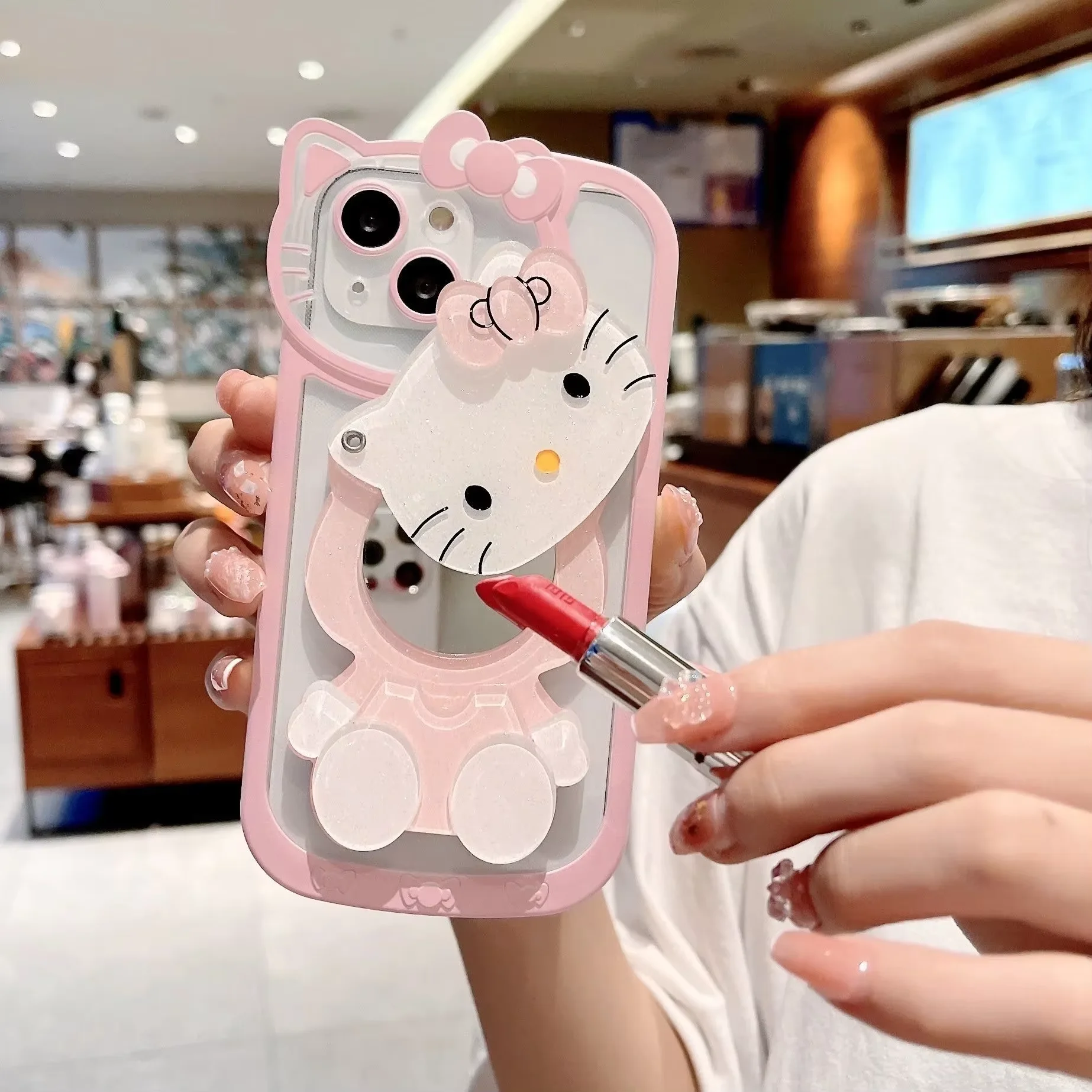 Hello Kitty Head Mirror Phone Case For iPhone
