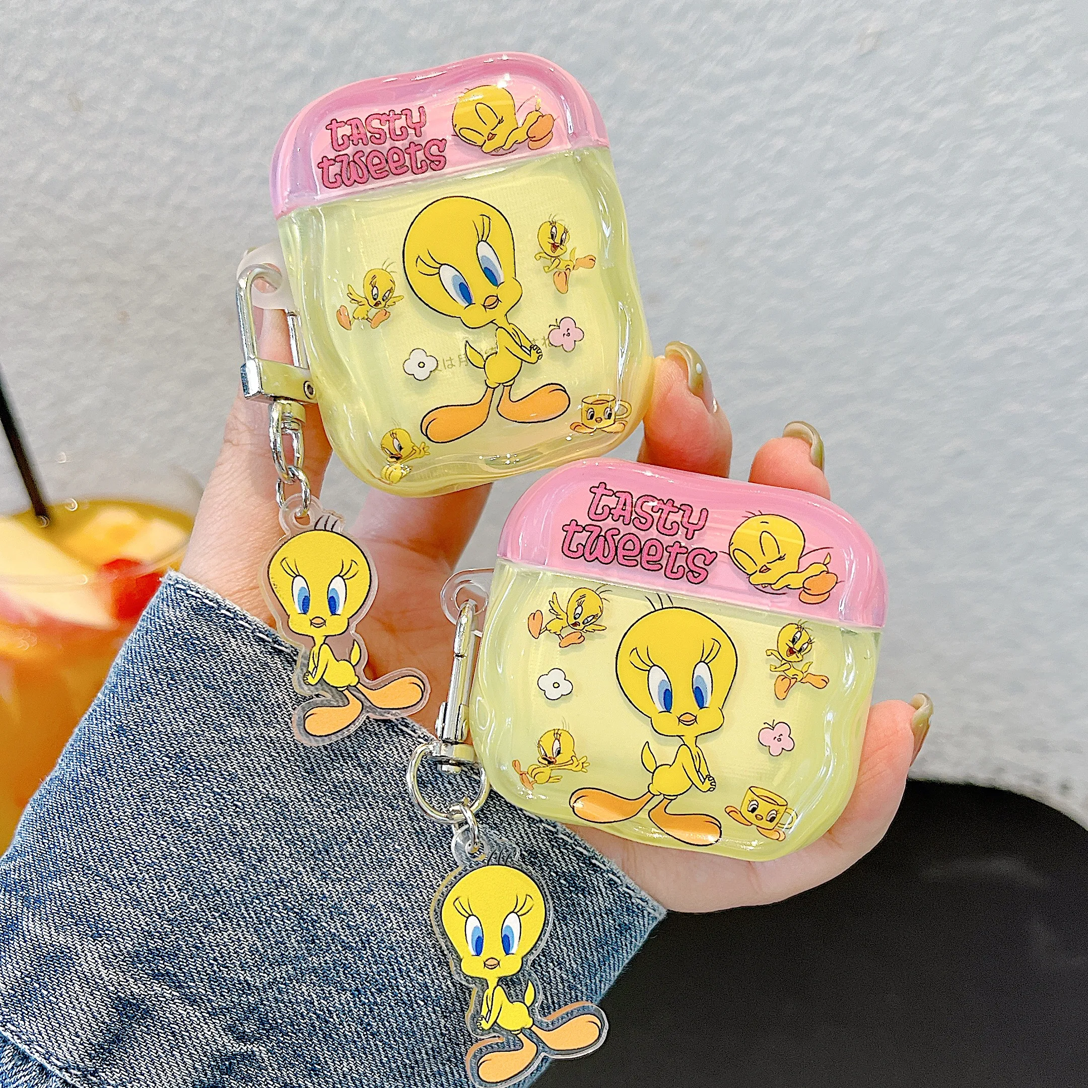 Little Yellow Bird Bluetooth Earphone Case with Hangover