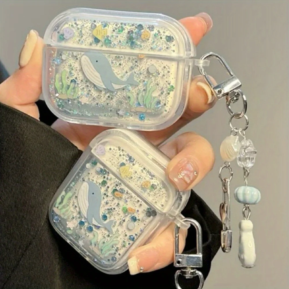 Epoxy Glitter Powder Soft Case Whale Protective Case