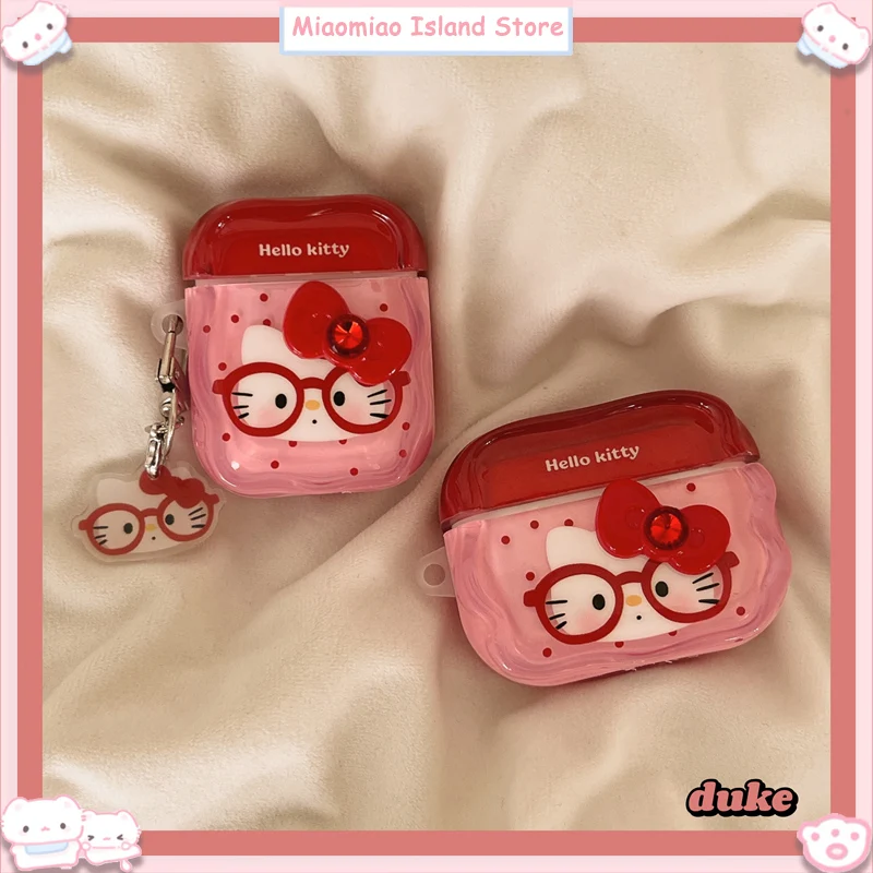 Red Bow Tie Kitty Glass Protective Case