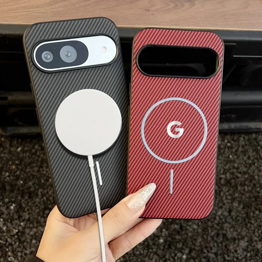 Wireless Charge Carbon Fiber Leather Case For Google