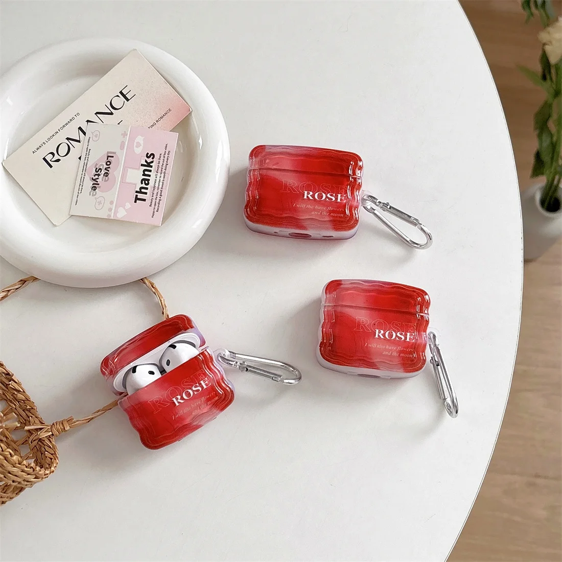 Earphone Cases for AirPods with Keychain