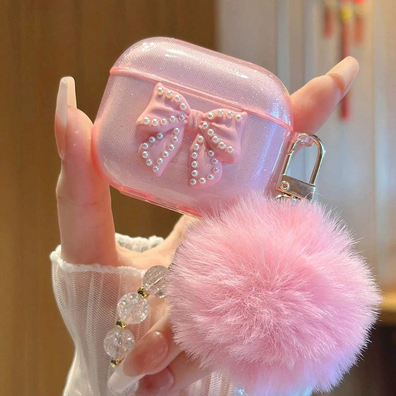 TPU Cute Glitter Bow Knot Crystal for Airpods