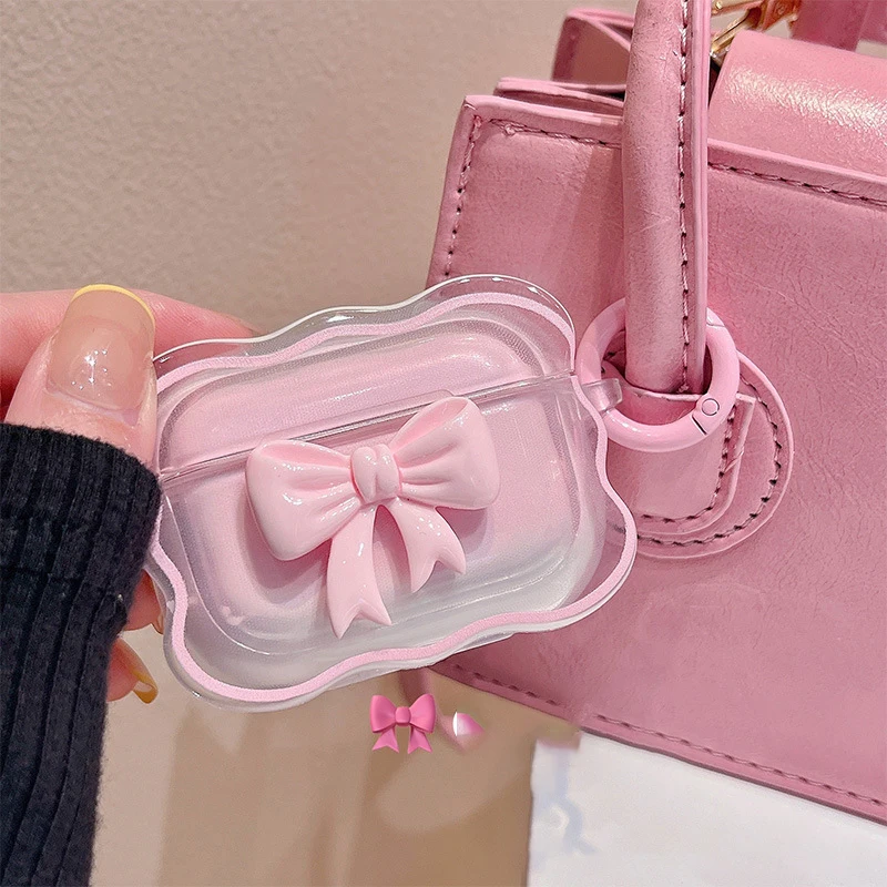 3D Pink Bow Earphone Case For AirPods