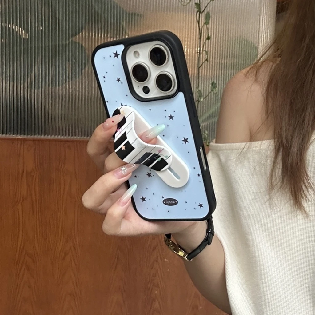 Piano Notes Telescoping Band Aid With Holder Phone Case