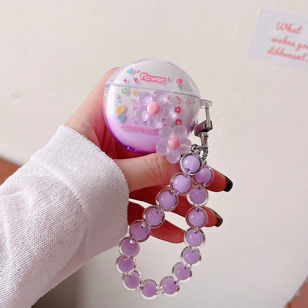 3D Flower Gradient Color Earphone Case For Lenovo