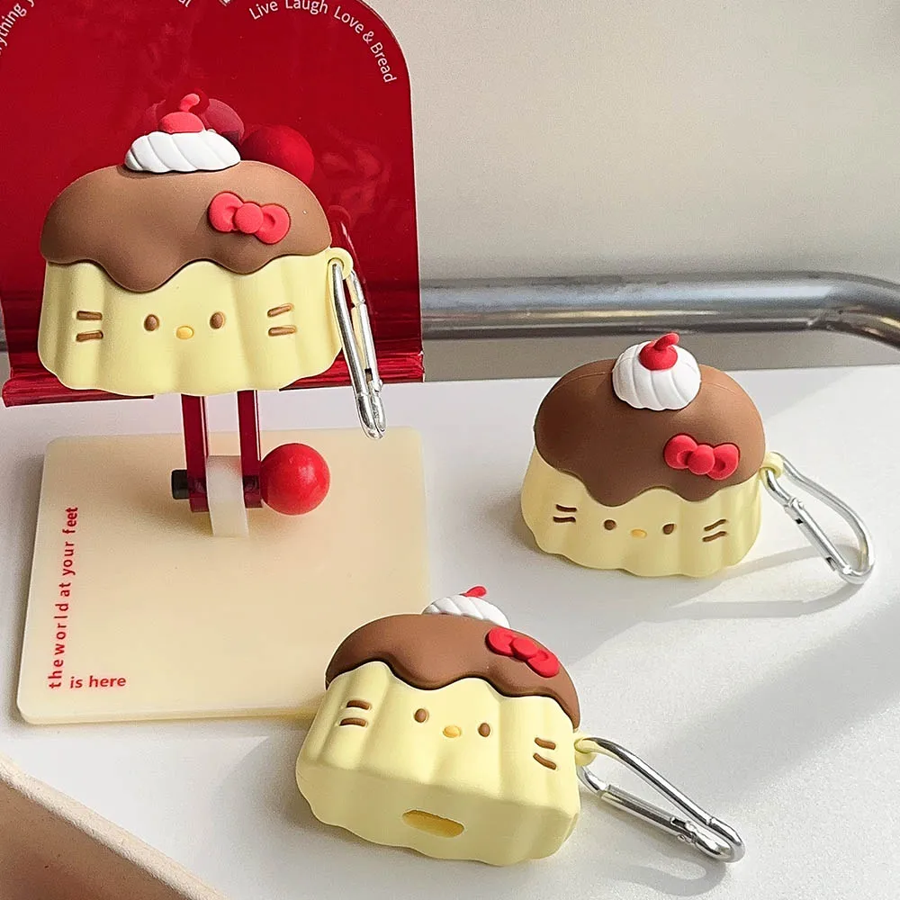 Soft Silicone 3D Pudding Shape Cake Earbuds Case For Airpods