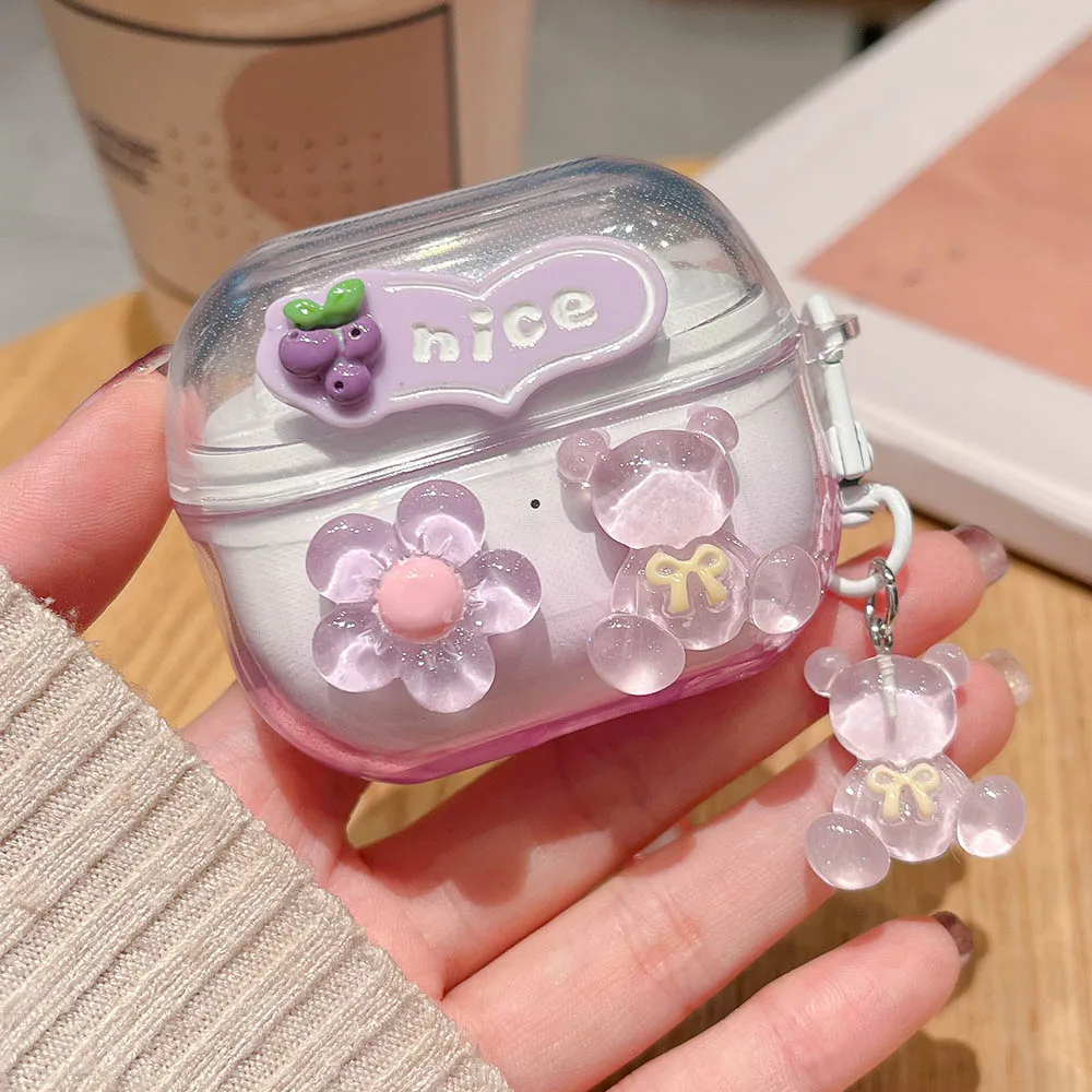 DIY Watermelon Bear Floral Decorate Cover for Galaxy Buds