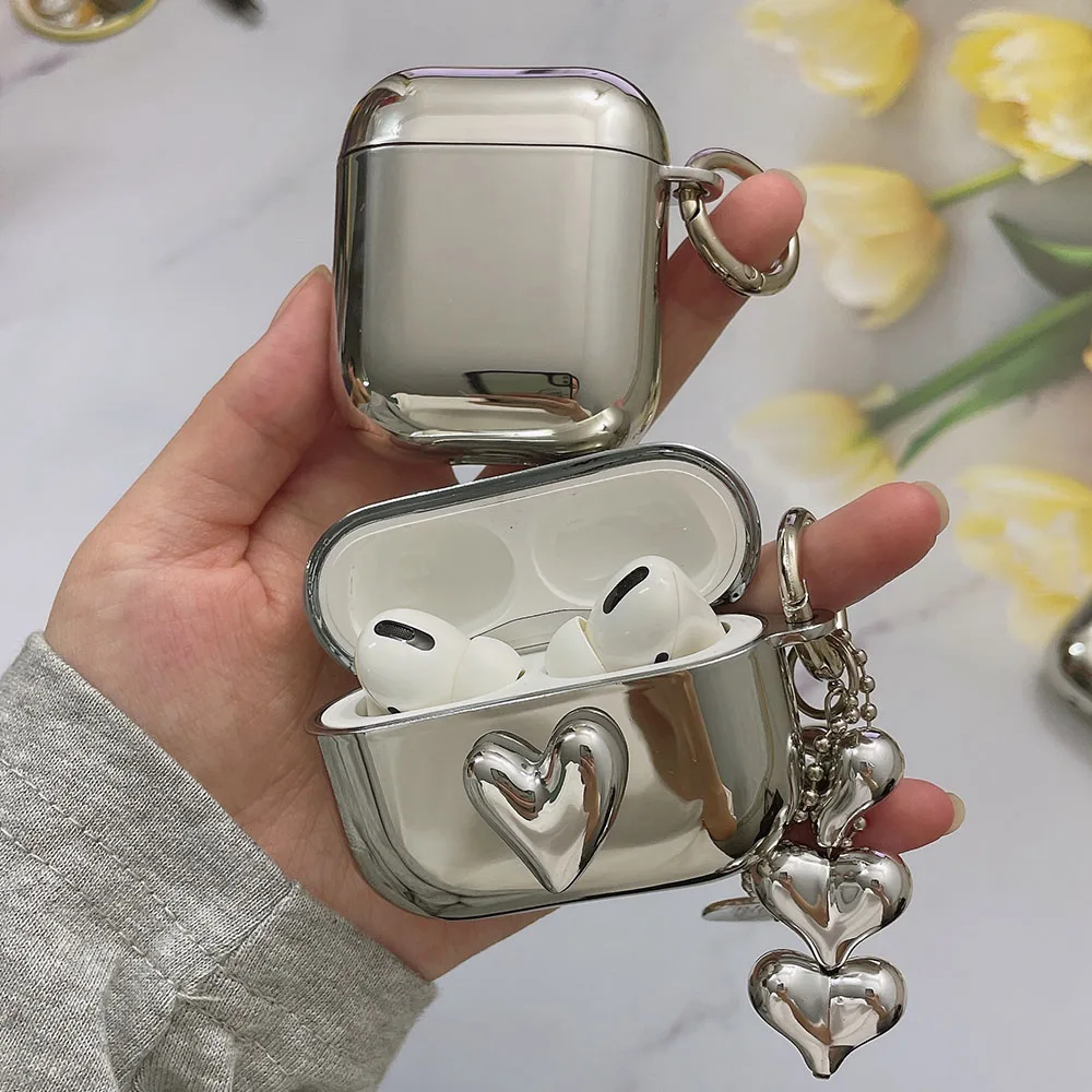 Soft TPU Electroplated Silver Case For AirPods