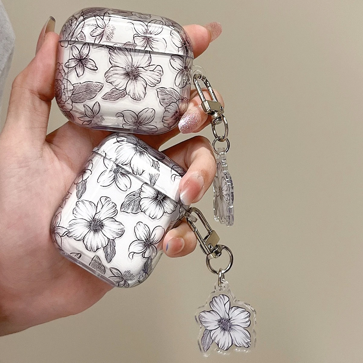 Simple Flower-Patterned Case for AirPods