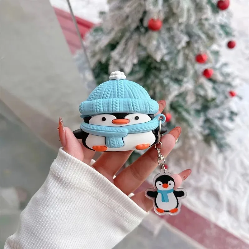 Cute 3D Scarf Little Penguin Headphone Cover for Airpods
