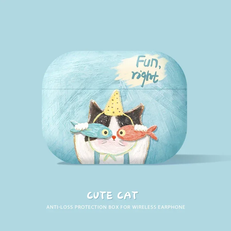 Cute Cat Black Charging Box for AirPods