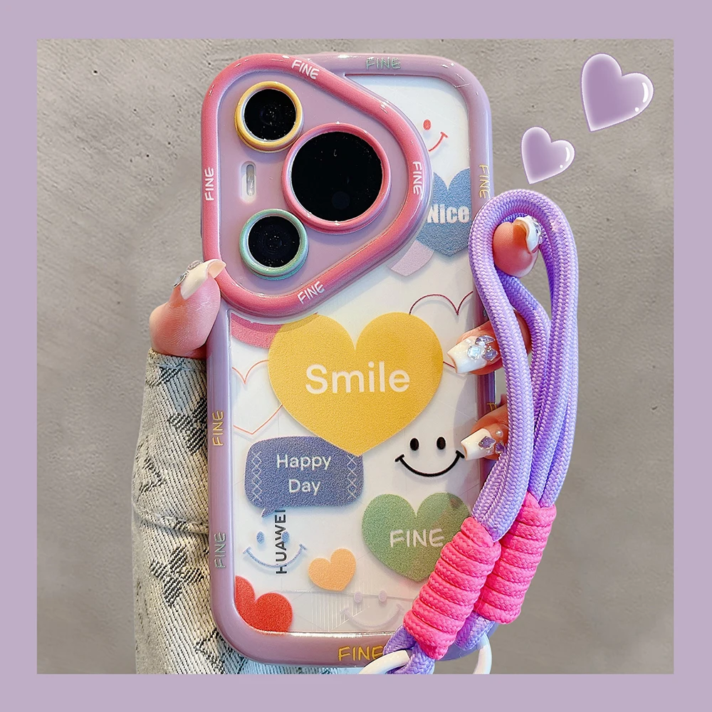 Rainbow Love Wrist Chain Lanyard Case For iPhone