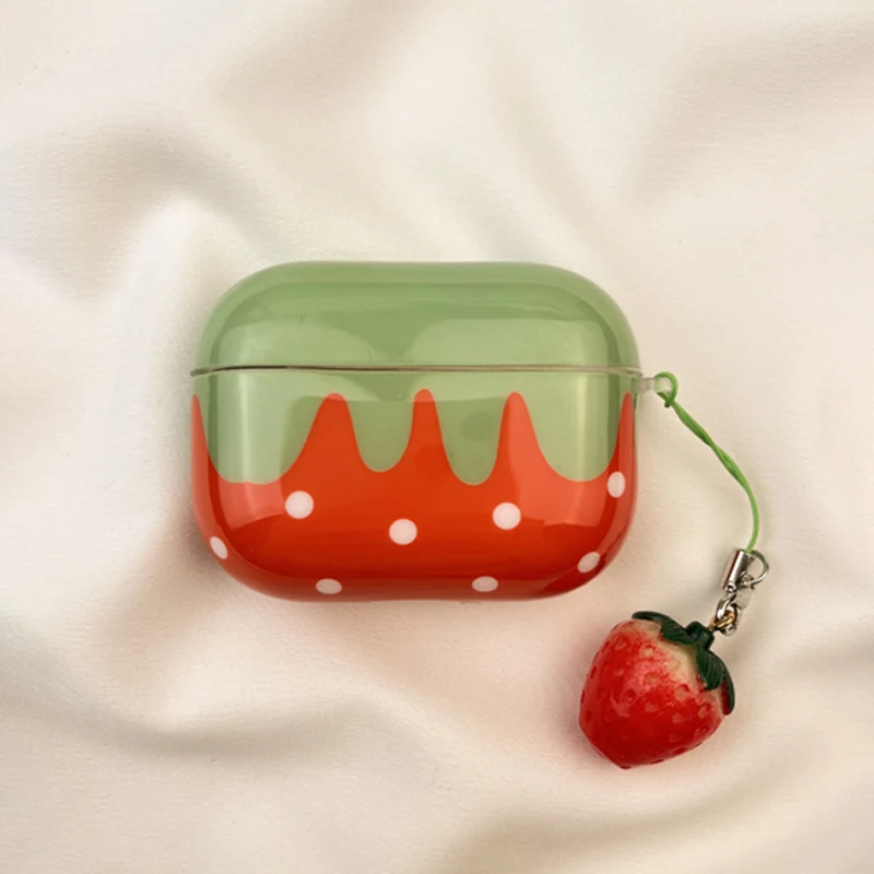 Cute Exquisite Red Strawberry Case with Pendant