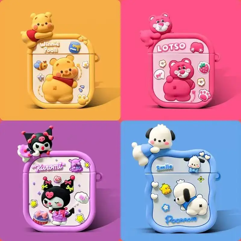 Silicone Winnie Bear Protective Case For AirPods