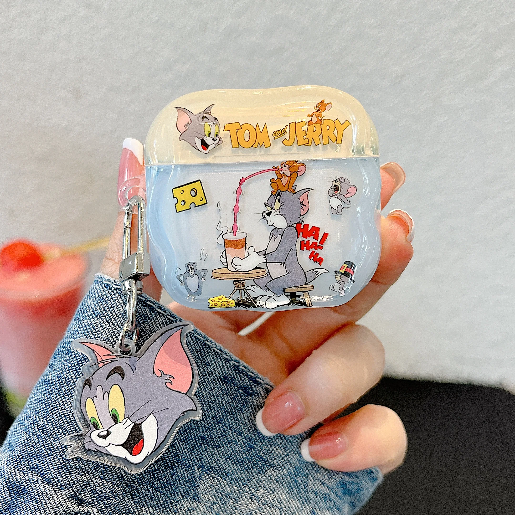 Cute Cartoon Tom Cat Earphone Protective Cover for AirPods