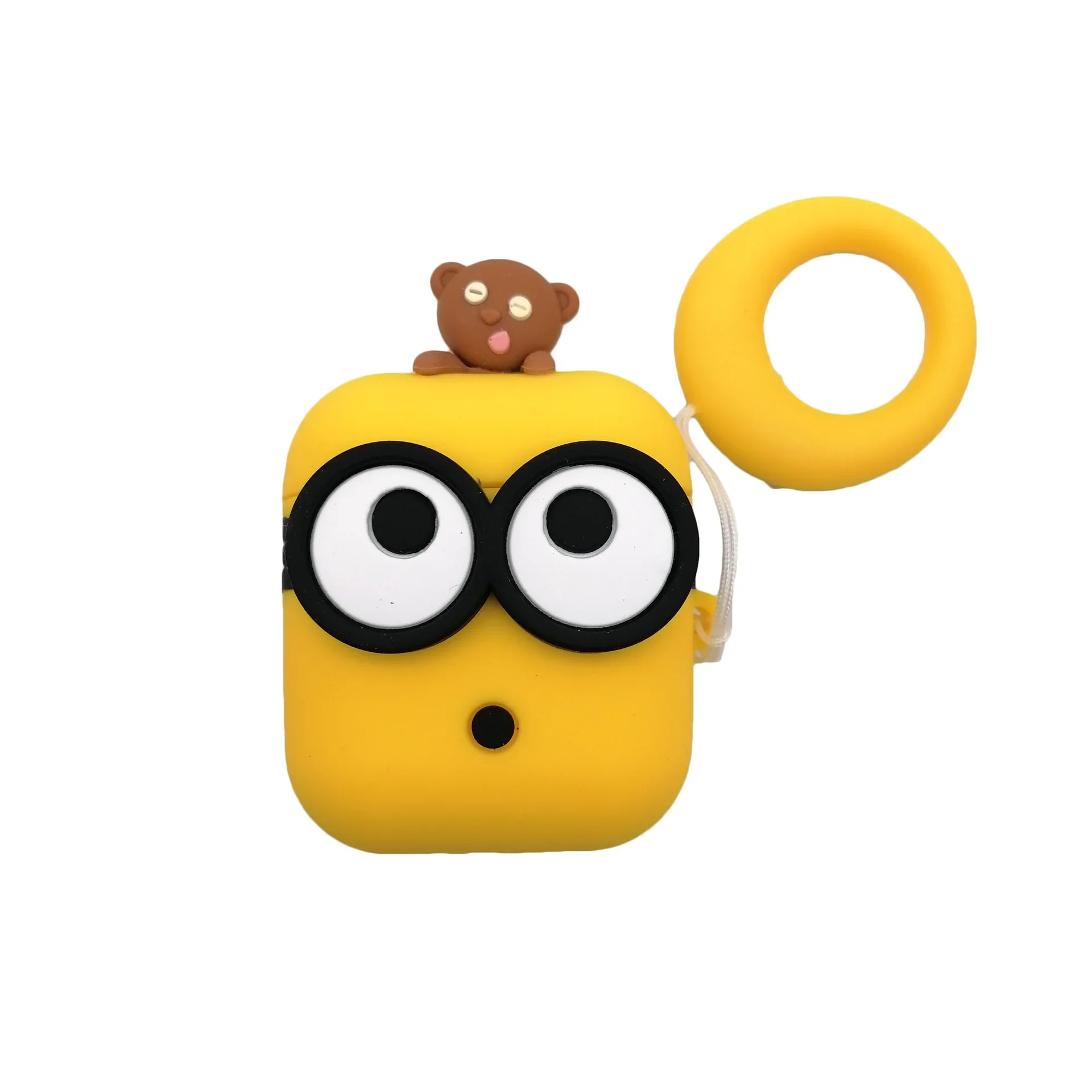 3D Minion Big Eyes Case With Bear Toy For Airpods - Image 5