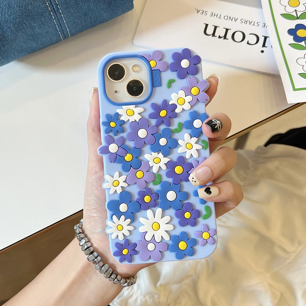 3D Flower Soft Silicone Phone Case For iPhone