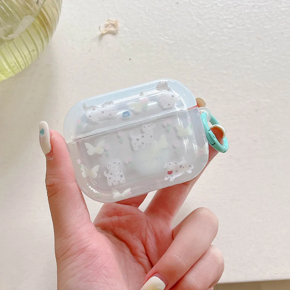 Cute Clear Grass Dog Flower Capa for Airpods - Image 6