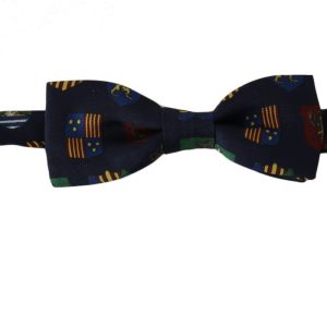 Blue Flags 100% Silk Adjustable Neck Papillon Men Bow Tie