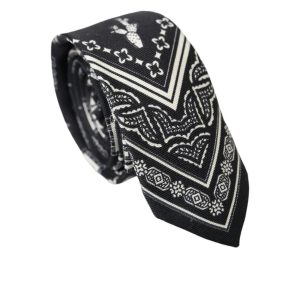 Black And White Silk Tie