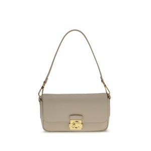 Beige Calf Leather Bos Taurus Shoulder Bag